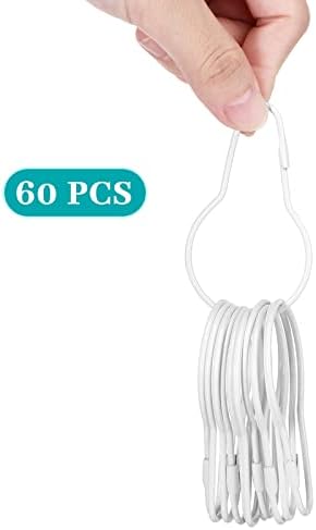 Queekay 60 Pcs Metal Shower Curtain Hooks Reusable Hanging Clips - Image 5