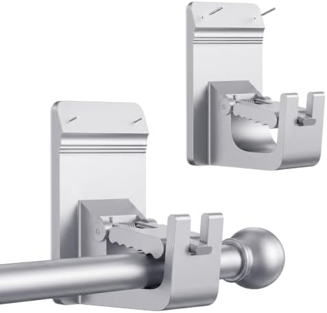 Universal Heavy Duty Curtain Rod Brackets, No Drill Curtain Rod Brackets by CTBOM