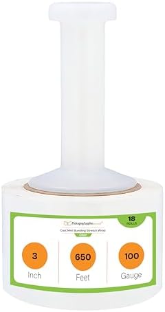 PSBM Mini Stretch Wrap with Plastic Handle, 18 Rolls 3 Inch x 650 Feet 100 - Image 2