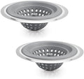 Silicone Strainer for Kitchen Sink, 2 Pack, Stainless Steel Reinforced by TEVLAUXO