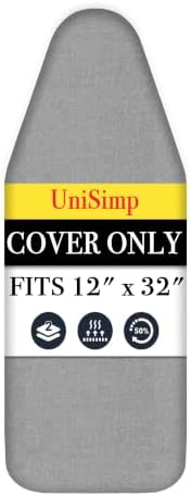 UniSimp Small Ironing Board Cover and Pad 12"x32" Small Iron Board Cover by UniSimp