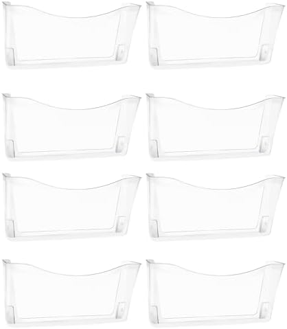 EASEPRES 8 Pack Clear Single Pocket Hanging File Organizer, Plastic Wall Mount by EASEPRES
