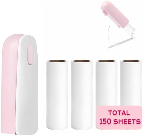 Mini Travel Lint Roller with 150 Sticky Sheets, Compact Portable Pet Hair by Nueknp