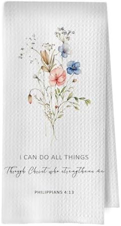 Floral Christian Kitchen Towels by Unknown