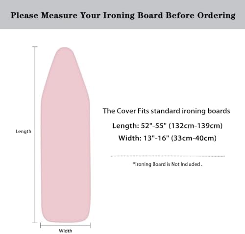 Pink Ironing Board Cover Resist Scorching Extra Wide Ironing Board Cover and Pad - Image 6