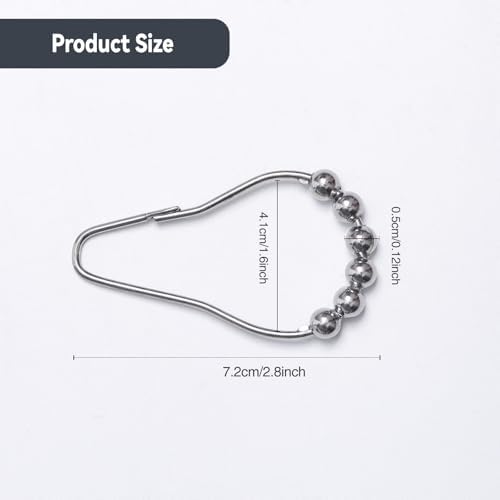 Shower Curtain Rings Hooks, Rust Proof Stainless Steel Hooks - Image 6