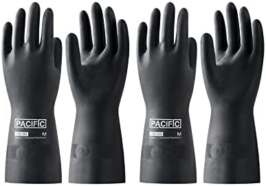 PACIFIC PPE 2 Pairs Chemical Resistant Gloves, Heavy Duty Industrial Rubber by PACIFICPPE