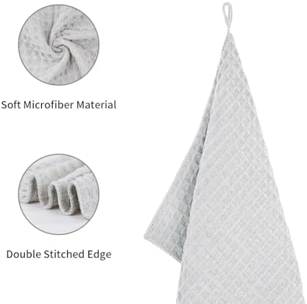 watchget 6 Pack Microfiber Espresso Barista Cleaning Towels, Light Grey - Image 3