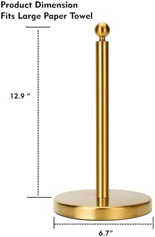 Gold Paper Towel Holder Countertop, Standing Paper Towel Roll Holder - Image 4