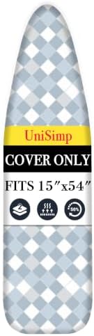 UniSimp Ironing Board Cover and Pad 15"x54" Extra Thick Natural Cotton by UniSimp