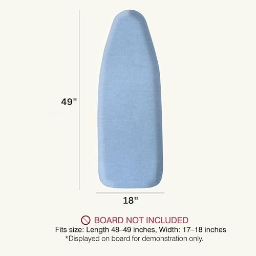 UniSimp Ironing Board Cover and Pad 18"x49" Extra Thick Natural Cotton - Image 2