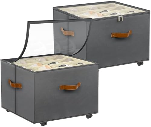 Foyego 2 Pack Shoe Organizer for Closet, Shoe Storage by Foyego