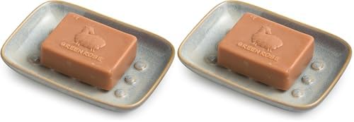 Soap Dish for Shower, Ceramic Soap Dish for Large Soap Bars, Non-Slip Soap by Miamolo