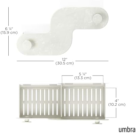 Umbra Nami Shower Caddy, Adhesive No Drill Bathroom, Ocean Sand - Image 3