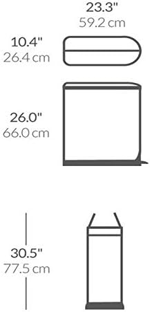 simplehuman 45 Liter / 11.9 Gallon Butterfly Lid Kitchen Step Trash Can - Image 3