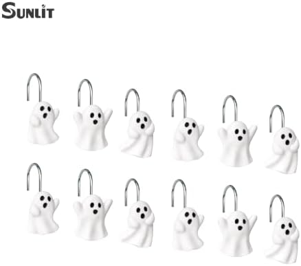 Sunlit Ghost Shower Curtain Hooks, Home Decorative Shower Curtain Rings - Image 6