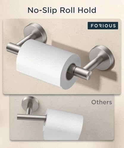FORIOUS Toilet Paper Holder Wall Mount, Stainless Steel Rustproof Double Post - Image 6