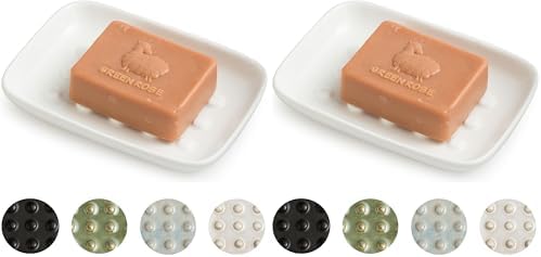 Miamolo Soap Dish, Ceramic Soap Holder Shower Soap Dish by Miamolo