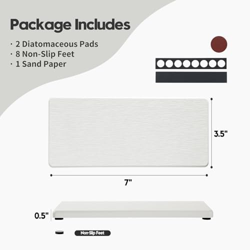 2PCS 7"x3.5" Water Absorbing Bathroom Sink Vanity Trays, Diatomite Stone Quick - Image 2