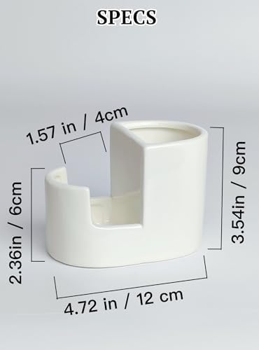 Ceramic Sponge Holder for Kitchen Sink, 2-in-1 Sponge & Brush Organizer - Image 3