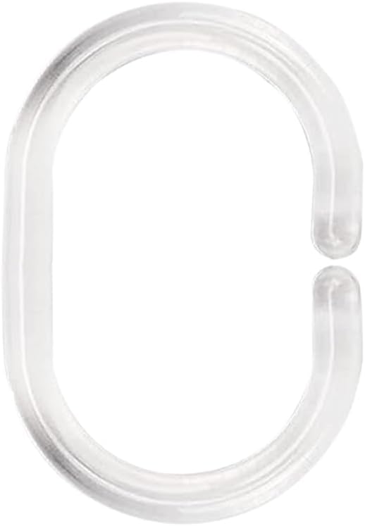 Plastic Shower Curtain Hooks C Shape Shower Curtain Rings - Image 2