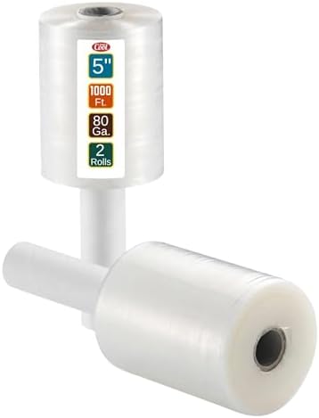 Simply Cool Mini Hand Stretch Wrap 2Pack 5 Inch 1000Ft 80 Gauge Shrink Wrap by SimplyCool
