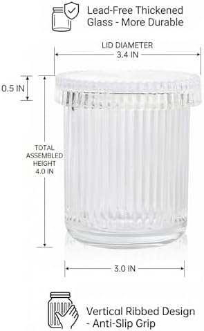 rejomiik 2 Pack Qtip Holder Glass Apothecary Jars - Image 5