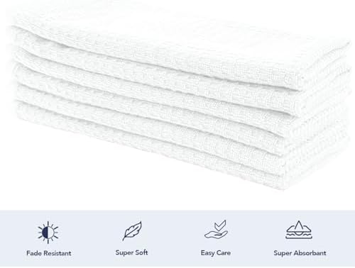 CRAFTSWORTH Cotton Kitchen Towels15 x 26" Solid White Kitchen Hand Towels - Image 3