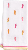 Ritz 2-Piece Cotton Velour Bathroom Hand Towel Set, Embroidered Flip Flop by RITZ