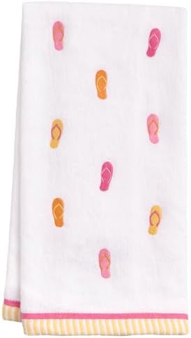 Ritz 2-Piece Cotton Velour Bathroom Hand Towel Set, Embroidered Flip Flop by RITZ