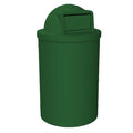 Campus Collection 55 Gallon Round Heavy-Duty Plastic Commercial Outdoor or Indor Trash Can with Push Open Dome Lid and Internal Liner | Great for Schools and Businesses - Green