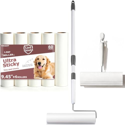 9.45" Large Lint Rollers for Pet Hair, Long Handled Extra Sticky by MarzycielCo