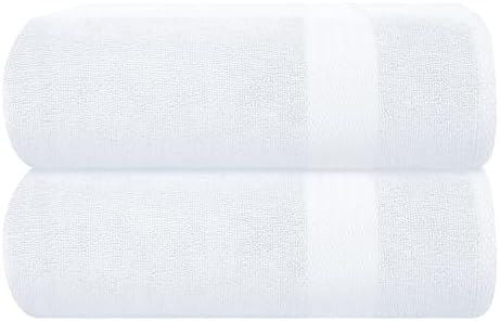 GLAMBURG Premium Cotton Oversized 2 Pack Bath Sheet 35x70-100% Pure Cotton by GLAMBURG