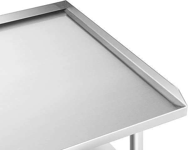 Stainless Steel Equipment Stand with Undershelf + Casters, Heavy Duty, Commercial Grade, NSF Certified (24" Width x 96" Length)