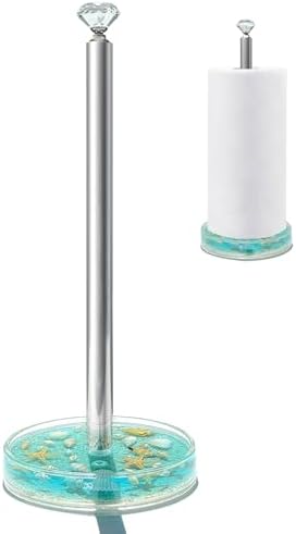 FONMY Paper Towel Holder Countertop Acrylic w/Nature Seashell Handmade - Image 6