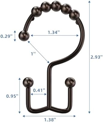 Bronze Shower Curtain Hooks Double Sided - Image 3