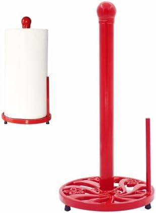 Red Cast Iron Paper Towel Holder by Minluful