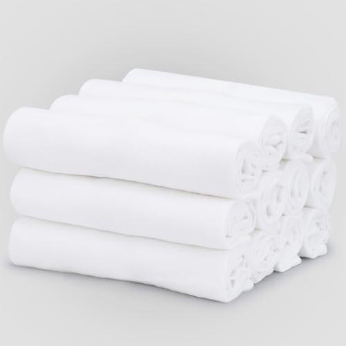 TEXAS LINEN CO. Flour Sack Towels Highly Absorbent 100% Cotton White Kitchen by TexasLinenCo