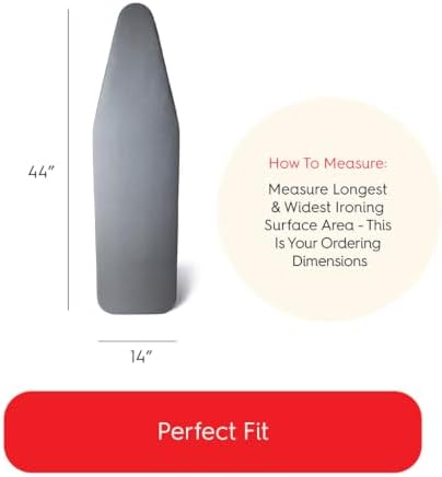 TIVIT Ironing Board Cover 14 x 44, Made in Italy. Pro Grip Pad Covers w/3 - Image 2