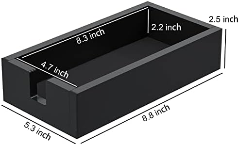 HIIMIEI Acrylic Bathroon Napkin Holder, Disposable Hand Towels Tray（Black） - Image 2