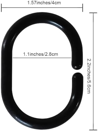 Shower Curtain Rings Plastic Shower Curtain Hooks C-Shaped Rings Hook Hanger - Image 2