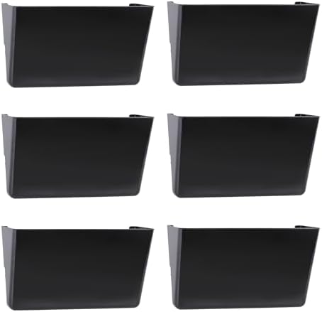 EASEPRES 6 Pack Black Plastic Single Pocket Hanging File Organizer, Wall Mount by EASEPRES