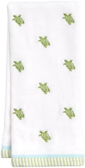 Ritz 2-Piece Cotton Velour Bathroom Hand Towel Set, Embroidered Sea Turtle by RITZ