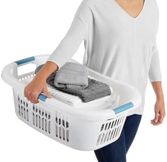 Rubbermaid Large Hip-Hugger Laundry Basket/Hamper, 1.5-Bushel, Stackable - Image 3