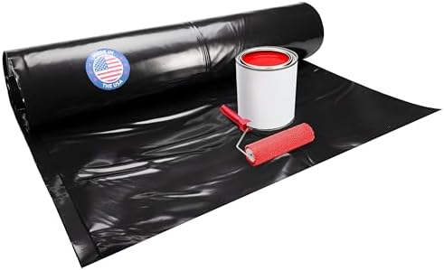 Black Construction Plastic Sheeting 6 mil x 10' x 100' LDPE Film Roll by IDLPackaging