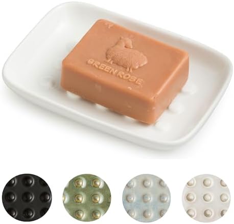 Miamolo Soap Dish, Ceramic Soap Holder Shower Soap Dish by Miamolo