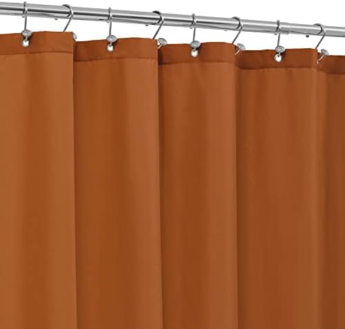 ALYVIA SPRING Extra Long Fabric Shower Curtain or Liner Burnt Orange by ALYVIASPRING