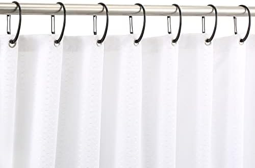 Black Shower Curtain Rings, Rustproof Shower Curtain Hooks - Image 2