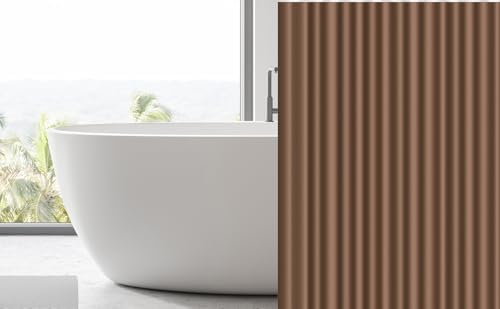 EHZNZIE Brown Shower Curtain Liner 72x72, PEVA Waterproof Bath Curtain - Image 6