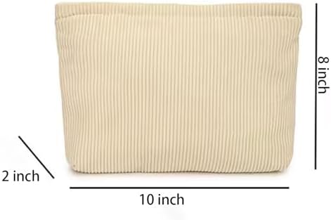 SxoSyo Corduroy Makeup Bags, Large Zipper Cosmetic Pouch - Image 6